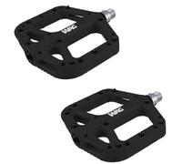 cyclingcolors Par de Pedales Negros Planos para Bicicleta de montaña/BMX, 116 x 110 x 16 mm, Eje de 9/16" x 14 mm, Compuesto