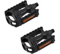 cyclingcolors Par de Pedales para Bicicleta de Ciudad/híbrida/montaña, 85x105 mm, Negros con Reflector Naranja, cómodos Antideslizantes