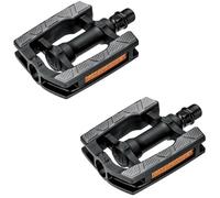cyclingcolors Par de Pedales para Bicicleta de montaña/Trekking, 104x82 mm, Antideslizantes, con Reflector Naranja, Eje de 9/16" x 14 mm
