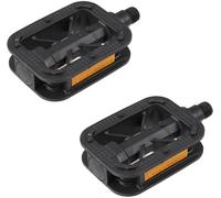 cyclingcolors Par de Pedales para Bicicleta Infantil de Ciudad/híbrida/montaña, Color Negro con Reflector Naranja y Antideslizante