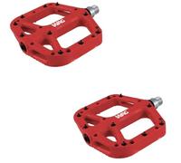 cyclingcolors Par de Pedales Planos Rojos para Bicicleta de montaña/BMX, 116 x 110 x 16 mm, Eje de 9/16" x 14 mm, Compuesto