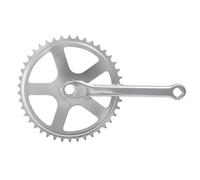 cyclingcolors Platos y bielas de Bicicleta de Acero con chaveta de 1/2 1/8", 46 Dientes, 165 mm, Color Plateado