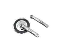 cyclingcolors Platos y bielas para Bicicleta con Brazo de biela, 38 Dientes, Longitud 170 mm, Aluminio, Color Plata, Cadena de 3,30 (1/8")