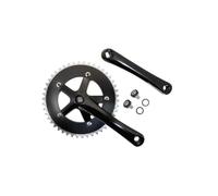 cyclingcolors Platos y bielas para Bicicleta con Brazo de biela, 46 Dientes, Longitud 165 mm, Aluminio, Negro, diámetro 130 mm, Fixie 3.30