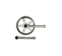 cyclingcolors Platos y bielas para Bicicleta con Brazo de biela, 46 Dientes, Longitud 170 mm, Acero, Cromado, Cadena 2,38 (3/32")