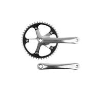 cyclingcolors Platos y bielas para Bicicleta con Brazo de biela, 46 Dientes, Longitud 170 mm, Aluminio, Color Plata, diámetro 130 mm, Fixie 3.30