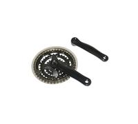 cyclingcolors Platos y bielas para Bicicleta con Brazo de biela, Triple Plato 42-32-22 Dientes, Longitud 150 mm, Aluminio, Color Negro, pedalier 118-122 mm