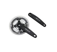 cyclingcolors Platos y bielas para Bicicleta con Brazo de biela, Triple Plato 42-34-24 Dientes, Longitud 170 mm, Aluminio, Color Negro, pedalier 119 mm