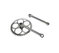 cyclingcolors Platos y bielas para Bicicleta con chaveta, 46 Dientes, Longitud 165 mm, Acero, Cromado, Cadena 3,30