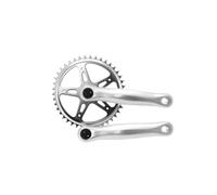 cyclingcolors Platos y bielas para Bicicleta de Ciudad con Brazo de biela, 42 Dientes, Longitud 170 mm, Aluminio, Color Plata, Cadena de 2,38 (3/32")