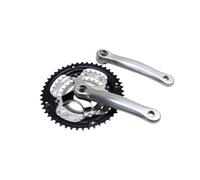 cyclingcolors Platos y bielas para Bicicleta de montaña con Brazo de biela, Platos triples de 48-38-28 Dientes, Longitud 170 mm, Aluminio, Color Plata, Caja de pedalier de 118 mm