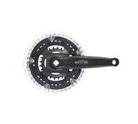 cyclingcolors Platos y bielas para Bicicleta de montaña, Triple Plato, 42-34, 24 Dientes, Acero, 170 mm, Color Negro