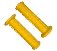 cyclingcolors Puños de Manillar Moto 130 mm Izquierda 7/8" (22 mm) Derecha 1" (24 mm) Revestimiento Antideslizante instalación fácil universales para Moto Scooter ciclomotor Amarillo