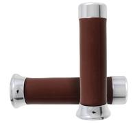 cyclingcolors Puños de Moto 130 mm diámetro 24 mm de Goma Manillar Compatible con Vespa PX marrón