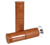cyclingcolors Puños de Moto 130 mm diámetro 24 mm de Goma Manillar Compatible con Vespa PX marrón Claro