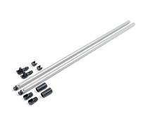 cyclingcolors Riel central redondo de 450 mm, gris, montaje, corredera de cajón, mueble