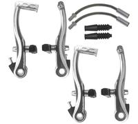 cyclingcolors Set V-Brake Juego de Frenos Delantero Trasero Aluminio Plata para Bicicleta MTB