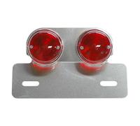 cyclingcolors Soporte de matrícula portaplacas Portamatriculas para Moto Scooter ciclomotor con luz roja Redonda 171x30x105 mm