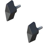 2 tornillos de mariposa con perno roscado, M4, M5, M6, plástico, acero, tiradores en T, tornillo de 4 mm, 5 mm, 6 mm, tuercas universales, negro (M4 x 25)