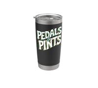 Cyclist Beer Lover Pedals & Pints Bike Brew Vaso térmico de acero inoxidable de doble pared