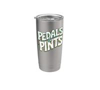 Cyclist Beer Lover Pedals & Pints Bike Brew Vaso térmico de acero inoxidable de doble pared