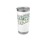 Cyclist Beer Lover Pedals & Pints Bike Brew Vaso térmico de acero inoxidable de doble pared
