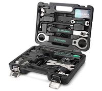 cyclists Juego de reparación de bicicleta de 23 piezas, portátil, maletín de herramientas para bicicleta, juego de herramientas para montar neumáticos y cadena, con maletín de transporte