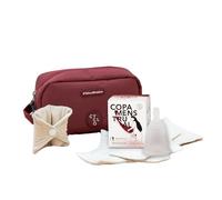 CYCLO Pack Menstruación Menstrual Essentials - Copa Menstrual Blanda con Tirador (Talla 0 - Adolescentes) + Protegeslip de Tela Reutilizable Hipoalergénico + Neceser Impermeable Lefrik x CYCLO