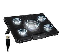 Cyclone Base Refrigeradora Portátil, 5 Ventiladores, PC Gaming Console | Varias Inclinaciones Ajustables sobre una Plataforma Estable para Mayor Comodidad al Jugar, Blanca