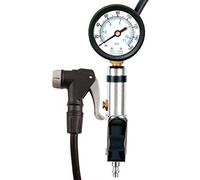 CycloSpirit Medidor universal de inflador de neumáticos de bicicleta con tipo de válvula de selección automática, herramienta de compresor de aire Presta y Schrader