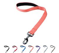 Cyclpet Correa corta de nailon de alta calidad de 18 pulgadas con cierre resistente y mango acolchado suave para perros grandes de raza media, uso diario, correr, caminar, entrenamiento, etc. (18