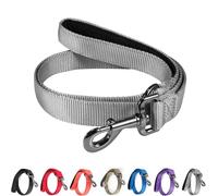 Cyclpet Correa de perro de 4 pies con mango acolchado, correas de nailon resistentes para perros pequeños, medianos y grandes, gigantes, caminar, entrenar, senderismo, correr, acampar, etc. (gris