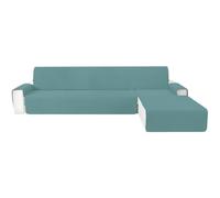 CYCMACO Antideslizante Funda Sofa Chaise Long 4 Plazas, Azul Claro | Funda Chaise Longue Derecho/Izquierdo Reversible, Universal, Ajustables, Antideslizante, Lavable, Para Gatos Perros