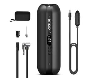 CYCPLUS 2600mAh*3 Compresor de Aire Inalámbrico, Inflador de Neumáticos de 150 PSI, Cargador DC/AC, Compresor de Aire de 12V para Automóvil, Motocicleta y Bicicleta
