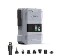 CYCPLUS Bomba Eléctrica Sup 20 PSI Batería 96,2Wh Inflado Rápido | 4 min a 12 PSI, diseño ligero 1,65 kg, inflado de doble etapa, 7 boquillas, bolsa impermeable, para SUP, kayaks y barcos