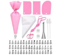 cyctravel Manga pastelera con boquillas, 80 piezas, juego de accesorios para tartas, juego de repostería para bodas, decoración de tartas de cumpleaños, fabricación de postres, adecuado para