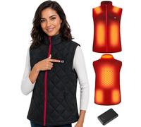 CYCYHEAT Chaleco Calefactable Mujer 7,4V con Fibra de Carbono para Exterior | Batería 7,4V, Cargador 10W, Calentamiento de Fibra de Carbono, 30 s, 3 Niveles, Calor en Cuello, Espalda y Abdomen