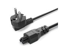 CYD Cable de alimentación IEC C5 de 3 pines (5,91 pies) para ordenador portátil, color negro, con cable de alimentación para portátiles con enchufe Schuko y acoplamiento, HP Dell Toshiba Sony ASUS