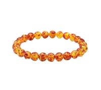 CYDXD Pulsera de Cuentas de Ámbar Amarillo de 8mm,Cuentas de Jade de Piedra Natural Citrino,Brazaletes Elásticos para Mujeres,Cumpleaños,Yoga, de Amistad de 8mm