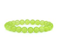 CYDXD Pulsera de Cuentas de Piedra Natural para Mujer,8mm,Jade Verde Claro,Elástica y Ajustable,Ideal para Tu Pareja,Esposa,Novia o Aniversario.