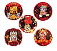 CYDZSRA 10 unids/set decoraciones únicas para ventanas para el feliz Año Nuevo Lunar PVC Feliz Año Nuevo pegatinas para ventanas pegatinas para, B, 28 * 35 cm