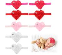 CYDZSRA 8 unids/set diadema bonita y hermosa para niña con forma de corazón accesorio para el cabello de gasa diadema para bebé diademas para el cabello