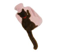 CYDZSRA Bolsa de agua caliente, botella caliente, calentador de manos, bolsas calentamiento piel conejo Artificial, dulce regalo, accesorios para el hogar, suministros invierno, Marrón