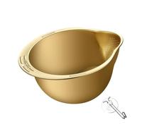 CYDZSRA Cesta de drenaje de olla con filtro tamiz arroz acero inoxidable 304 para una fácil vida en la cocina filtro limpieza granos ampliamente utilizado, dorado