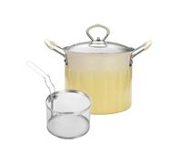 CYDZSRA Freidora de aceite profunda pequeña que ofrece comodidad con un mango antideslizante y anti-escaldaduras que garantiza la seguridad mientras se fríe. La olla de freidora profunda pequeña tiene