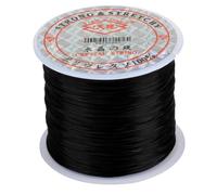 CYDZSRA Hilo de abalorios de 60M, cordón elástico suave DIY, pulseras para casa interior, colgante, fabricación joyas, accesorios cuerda, Negro