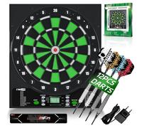 CyeeLife Dianas electrónicas, Dartboard de Profesional Set con 12 Flechas de Dardos 1 Dart Oche Line + 24 Vuelos Pro 50 Puntas de Flechas + Accesorios Dardo para 1 a 8 Jugadores