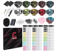 CyeeLife Set de Accesorios para Dardos, Accesorios Profesionales para Dardos, Múltiples Opciones Disponibles,Incluye Flights, Cera para Empuñadura etc. Total de 12 tipos de accesorios para dardos