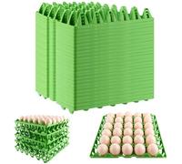 CYEER 20 unidades de hordas de huevos de plástico verde, apilables, 30 unidades, paletas reutilizables de polipropileno para almacenamiento de huevos, transporte, gallinero, agricultura, cocina y