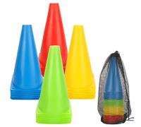 CYEER 24 Conos Entrenamiento Futbol, 23 x 13,5 cm, Coloridos pilones para niños al Aire Libre con Bolsa de Transporte, Conos de Entrenamiento para fútbol, Deportes, Juegos Activos